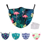 Маска для взрослых, с рисунком Тканевая маска для лица, моющаяся, PM 2,5, Пылезащитная, многоразовая маска для рта