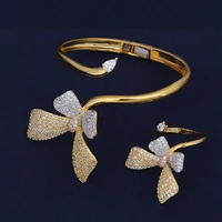 kellybola full cubic zirconia bridal wedding engagement 2 pcs bangle ring jewelry sets for women luxury anniversary gift