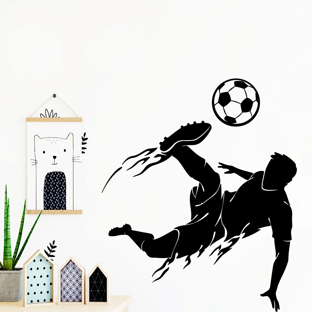 Современные настенные наклейки с изображением футбольного игрока клейкие обои