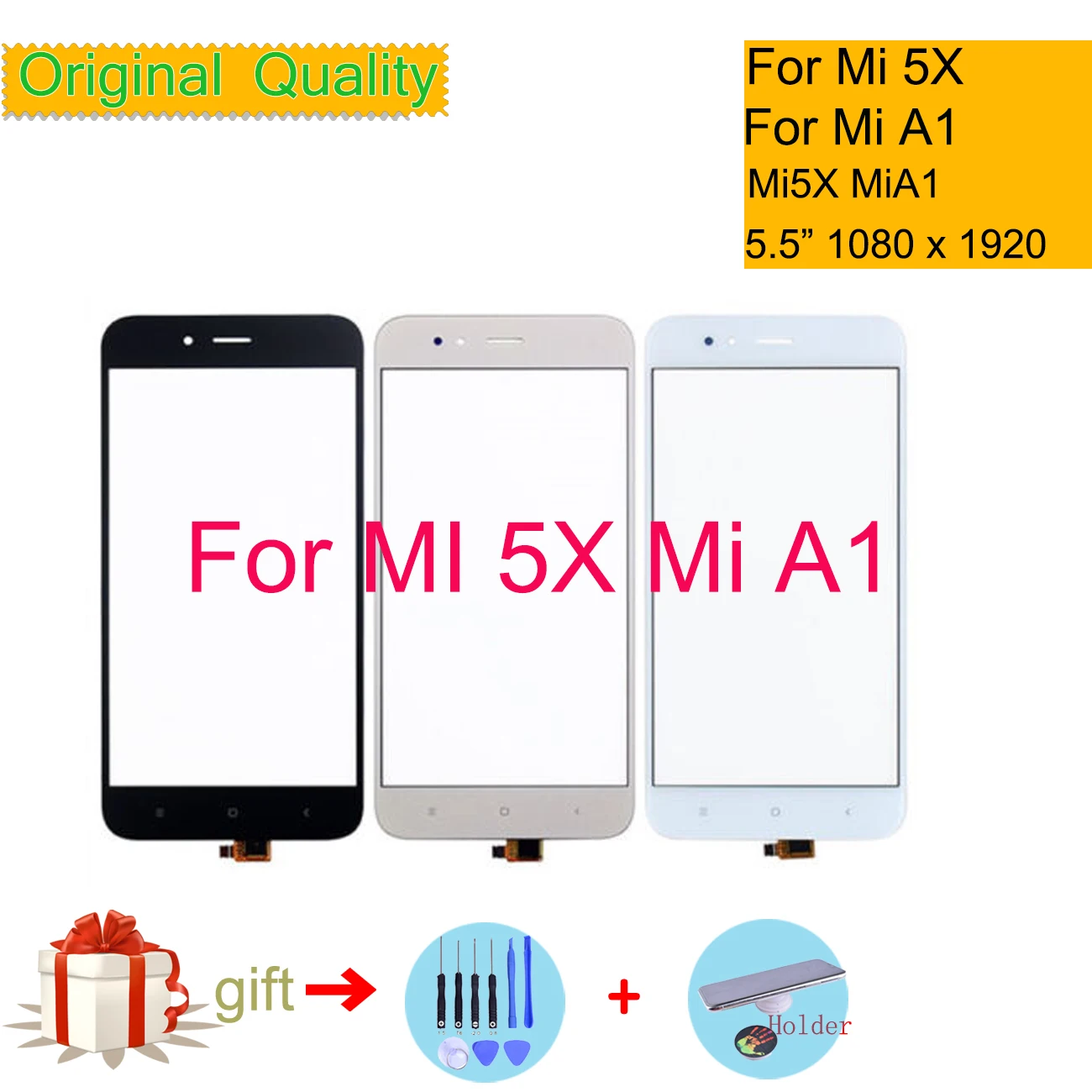 Для Xiaomi mi 5X A1 mi 5X mi A1 сенсорный экран дигитайзер сенсорная панель переднее внешнее стекло mi 5x сенсорный экран без lcd 5,5"