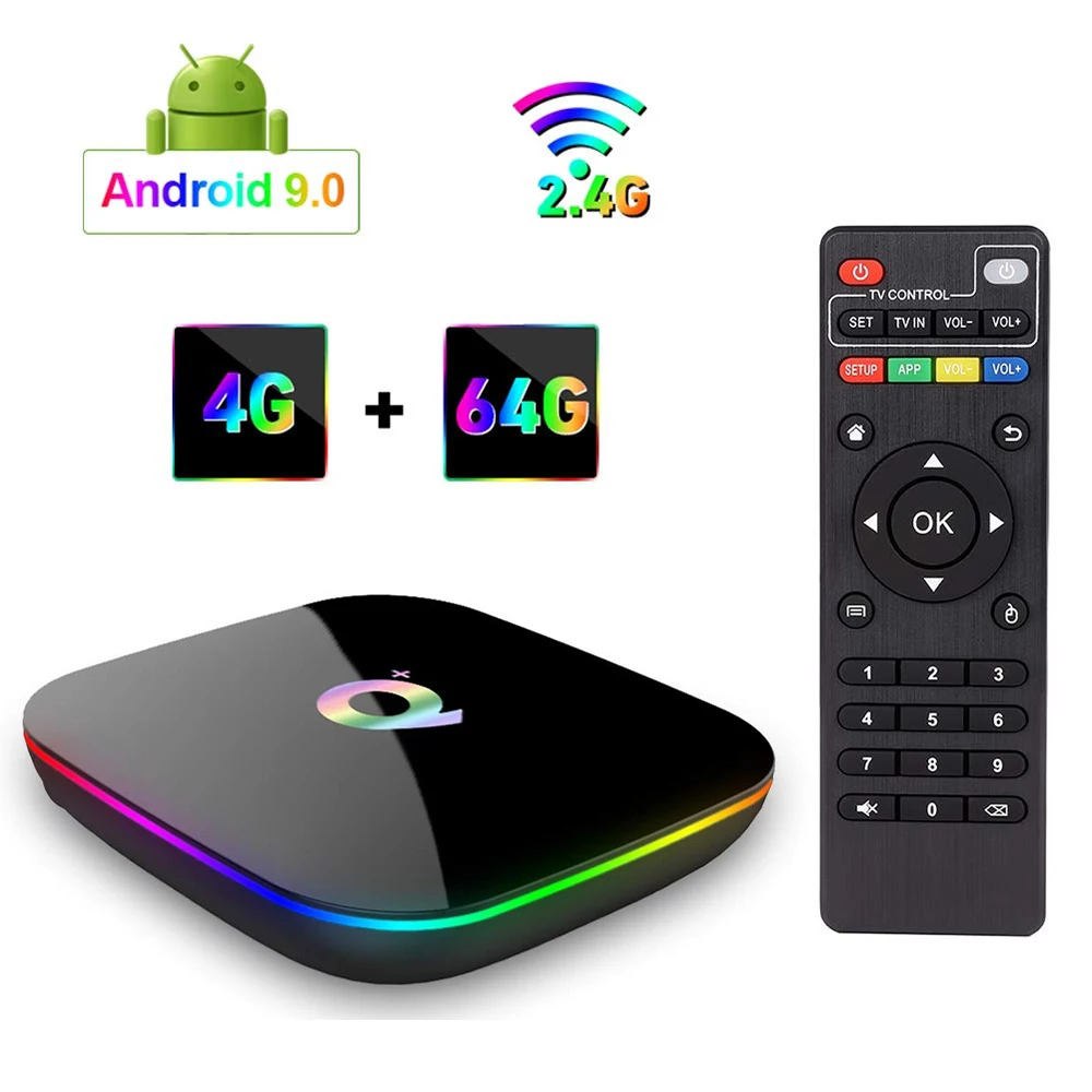 ТВ приставка Android9.0 Q Plus+ 1 год NEO Pro IP tv подписка Франция испанский Italia Smart IP tv WiFi телеприставка 6K домашний медиаплеер