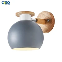nordic wall lamp colorful macaron iron lampshade bedroom bed head indoor e27 led wood modern wall lights