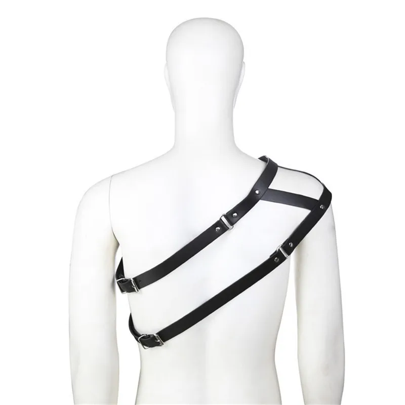 Для мужчин сексуальные нагрудный ремень из искусственной кожи Регулируемый