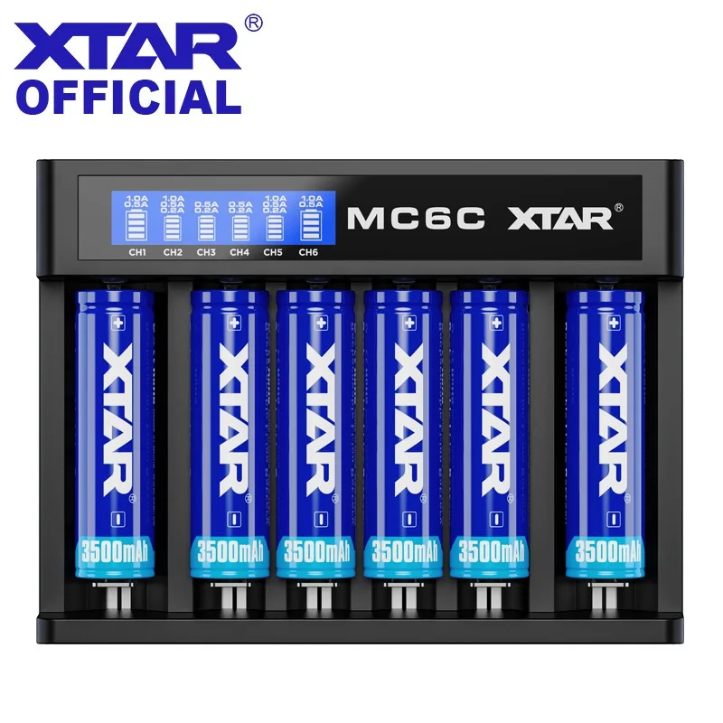 MC6C XTAR USB зарядные устройства для 10440-26650 батареи зарядки MC4 MC1 плюс MC2 плюс MC6C MC1S MC2S 18650 20700 21700 Батарея зарядные устройства - Цвет: MC6C