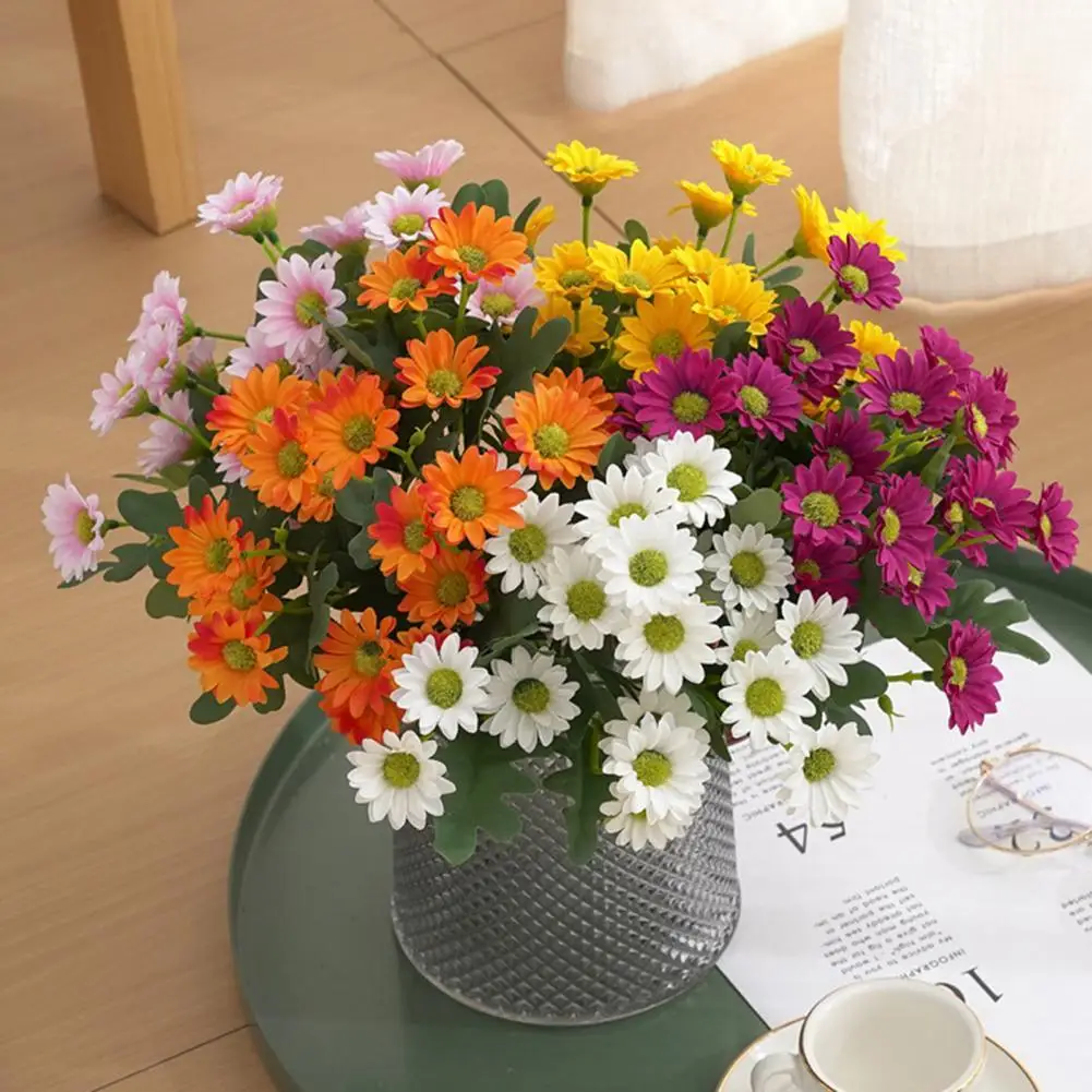 

50% HOT1 Bouquet Artificial Flower Unwithered Widely Applied Multi-color 7 Branches Faux Silk Simulation Flower for Garden