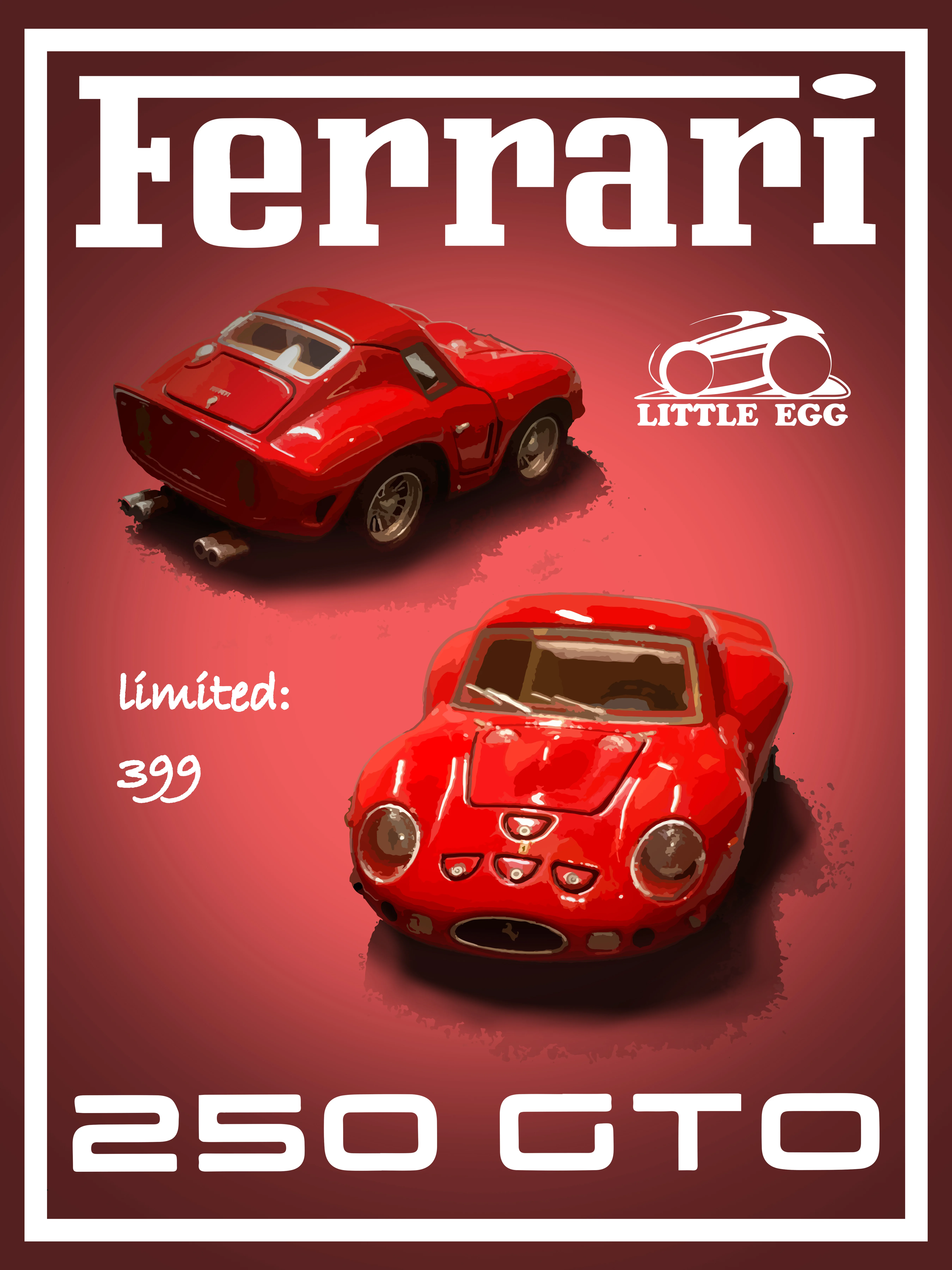 

Маленькое яйцо 1:64 Ferrari 250 GTO & RWB коллекционный выпуск, металлическая литая модель автомобиля, игрушка в подарок