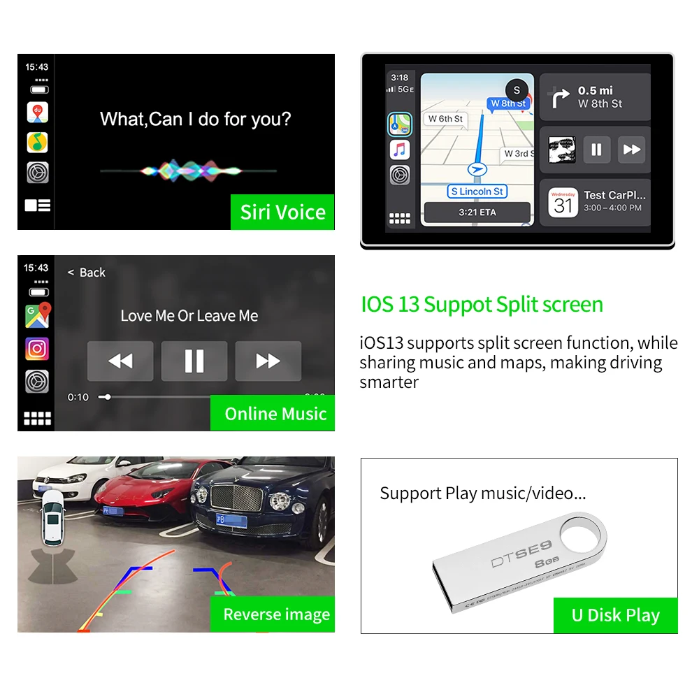 Carlinkit беспроводной Carplay Android автомобильный ТВ бокс для Mercedes A B C GLA Class NTG5.0 2015 2018 iOS 14