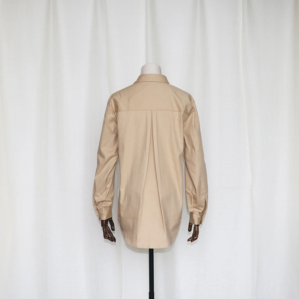 Новая Женская Толстая блузка-карго с длинным рукавом винтажная Свободная