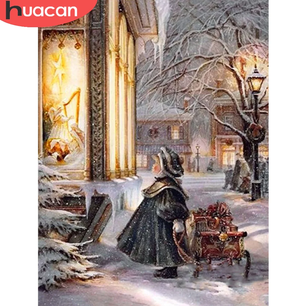

HUACAN Full Square Drill Diamond Painting Christmas 5d DIY Diamond Embroidery Child Cartoon Home Decoration