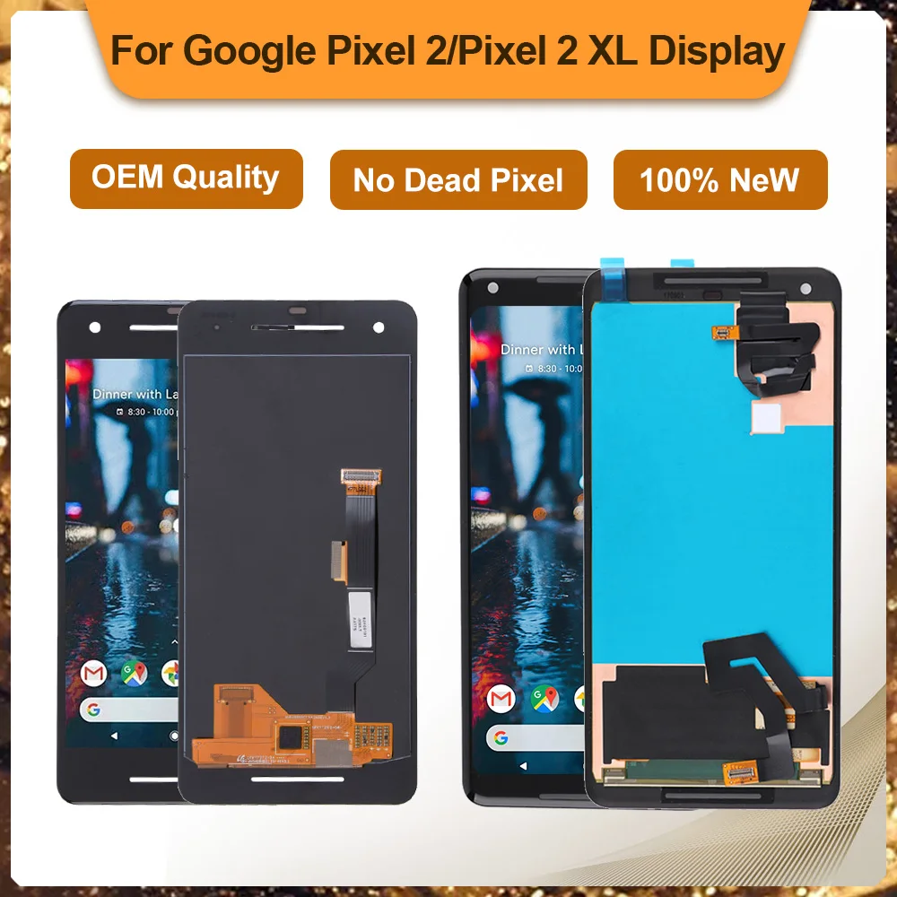 Amoled For 5.0" HTC Google Pixel 2 LCD Display Touch Screen Digitizer Assemby Nexus Google Pixel 2 XL Ori LCD Screen Replacement
