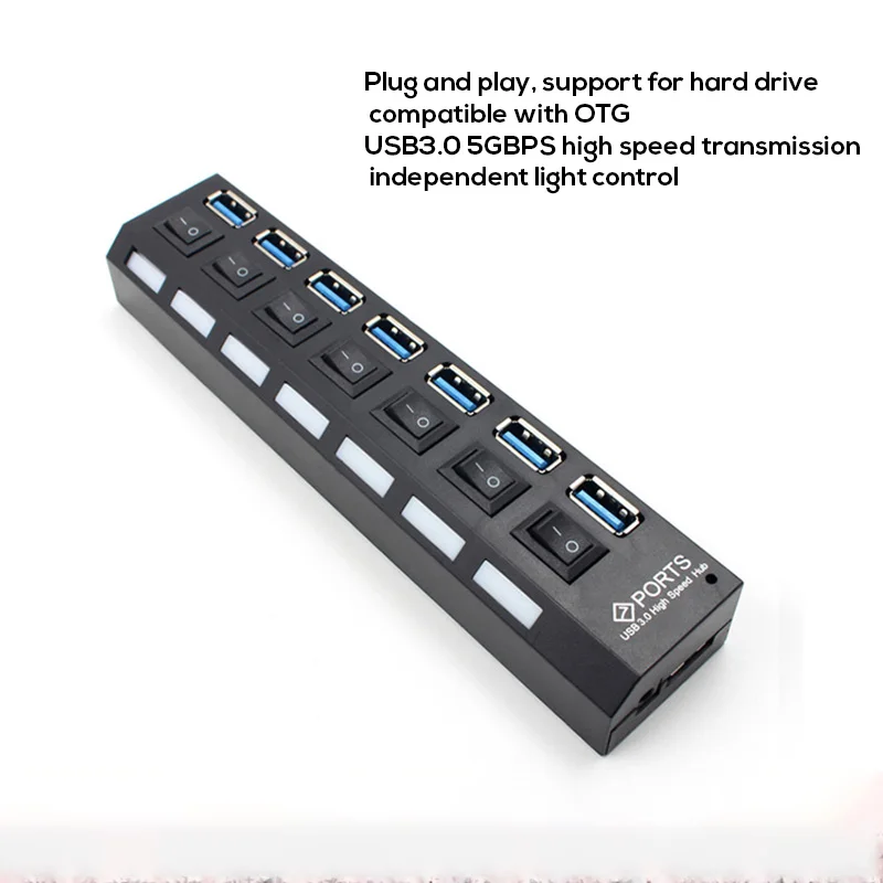 Usb-хаб 3 0 7 Порты Разветвитель USB концентратор с независимым Мощность