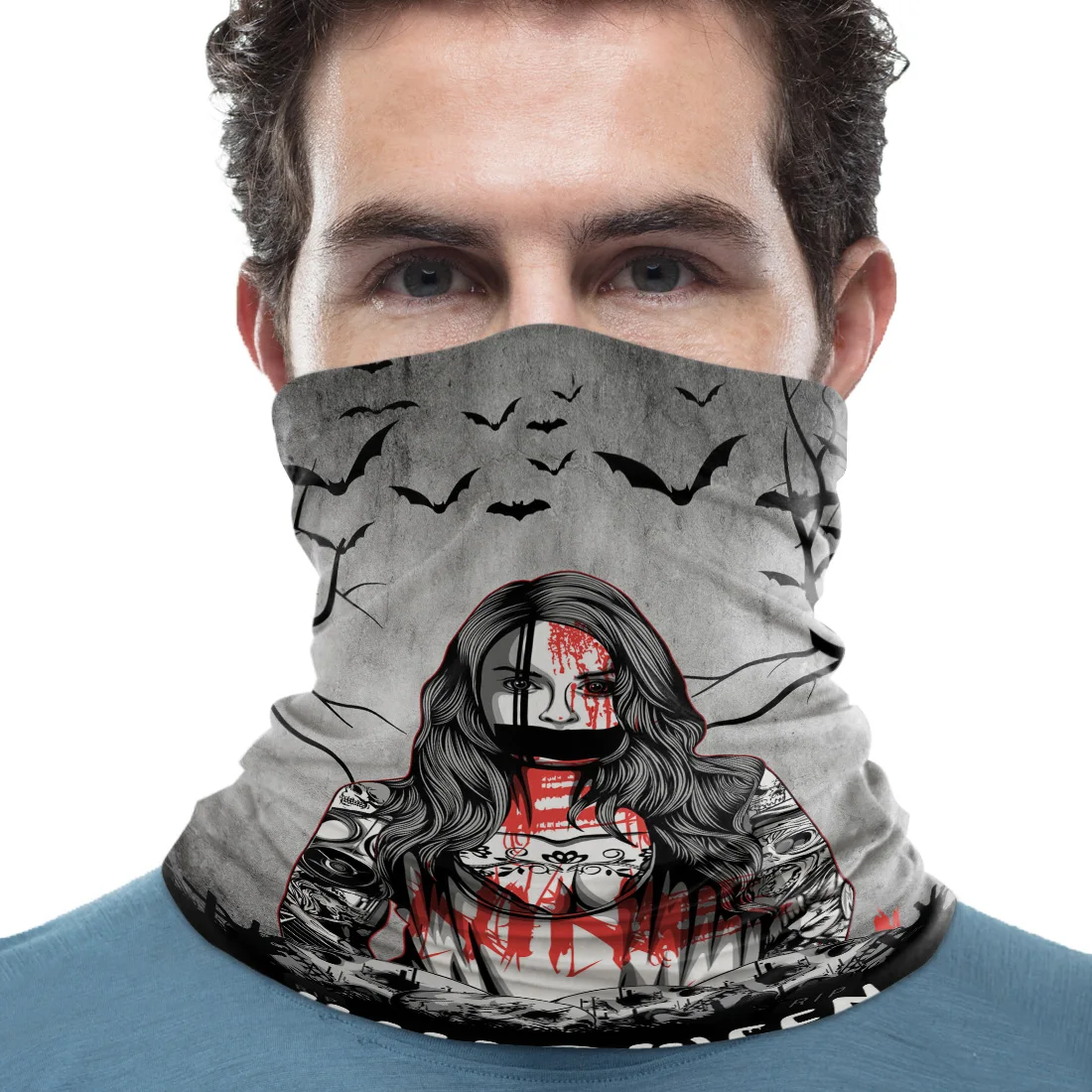 Scary Bleeding Tattoo Girls Bats Women Men Outdoor Sports Bandana Scarf Headwear Face Mask Camping Cycling Headscarf Headband |