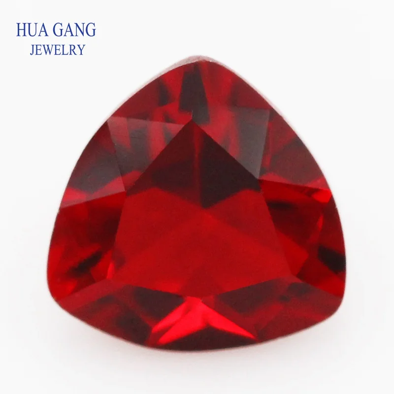 

Red Trillion Shape Princess Cut Loose Glass Beads Synthetic Gems For Jewelry Free Shipping