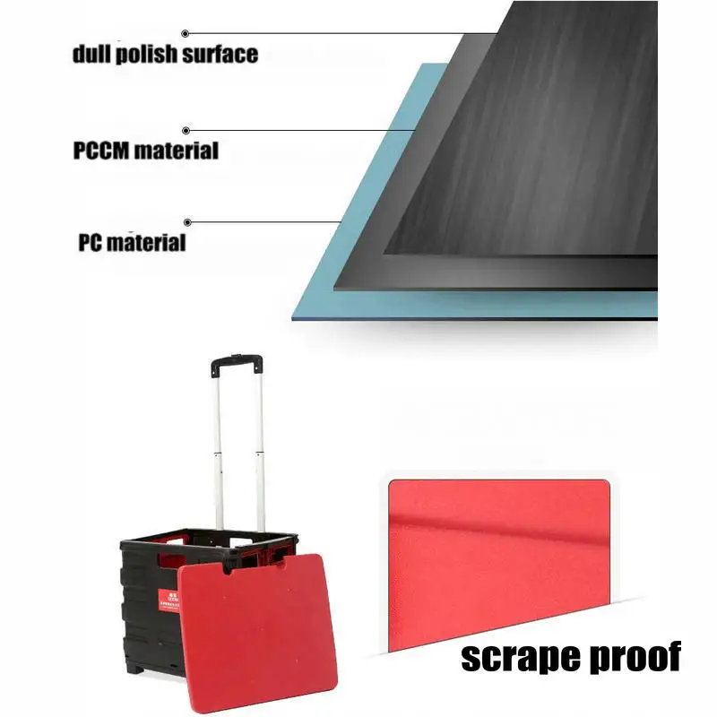 Бытовая тележка для покупок с резиновым колесом складная крышкой бытовая из