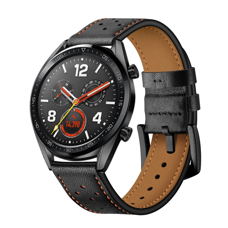 20 мм 22 кожаный браслет ремешок для Samsung Galaxy Watch Active 2 40 44 Gear S3 Frontier/S3 классические