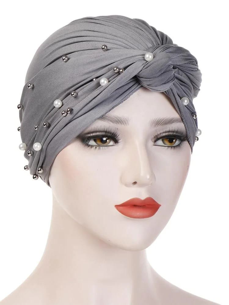 

Muslim Cotton Turban Hijab Bonnet Arab Wrap Head Turbans for Women Indian African Turbans