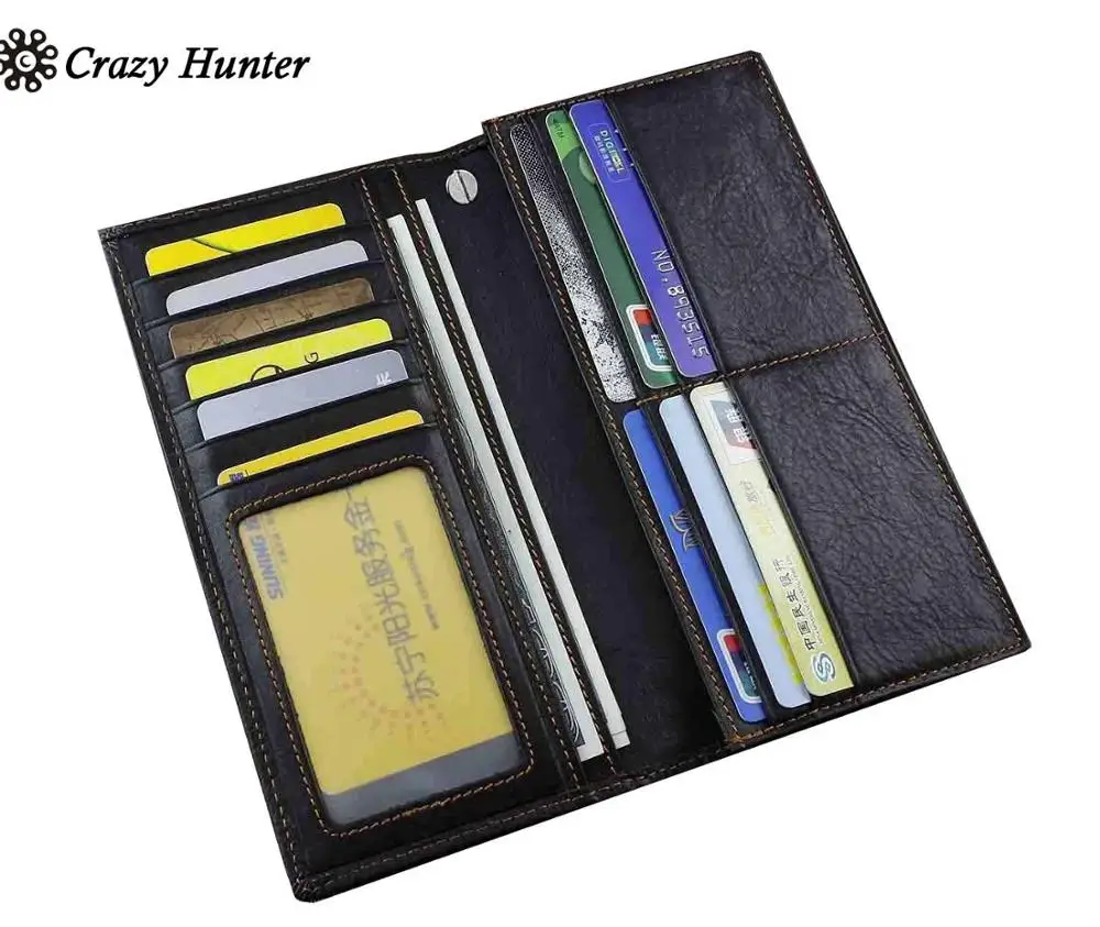 Готический Байкерский длинный кожаный бумажник для карточек и денег с цепочкой