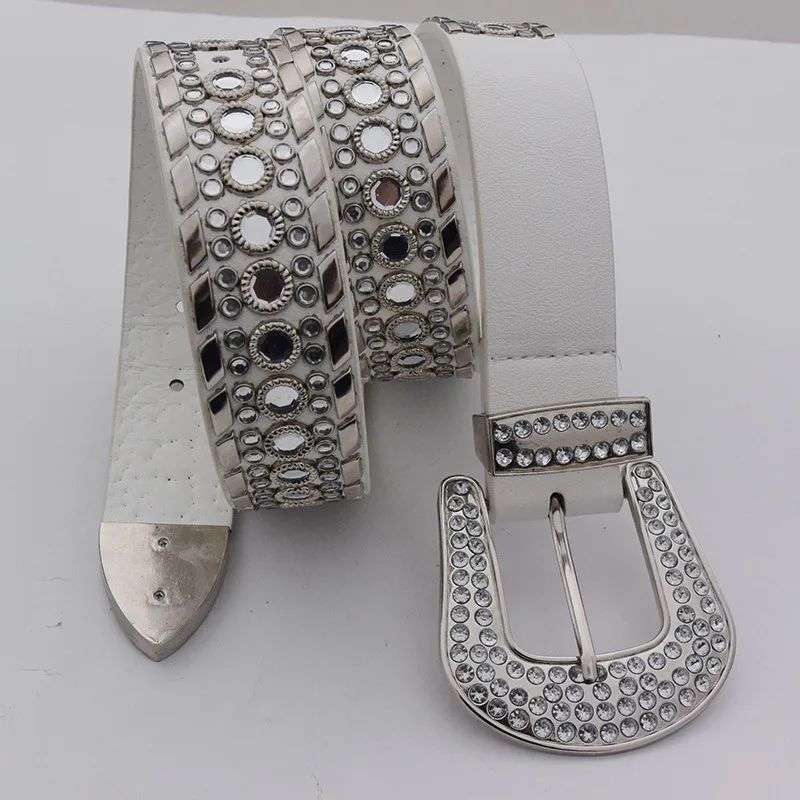 

Femme Punk Rock Rivet Belt for Women Elegant Square Bead Belt With Pin Buckle Studded Belt for Dress Jeans Ceinture Dropshipping
