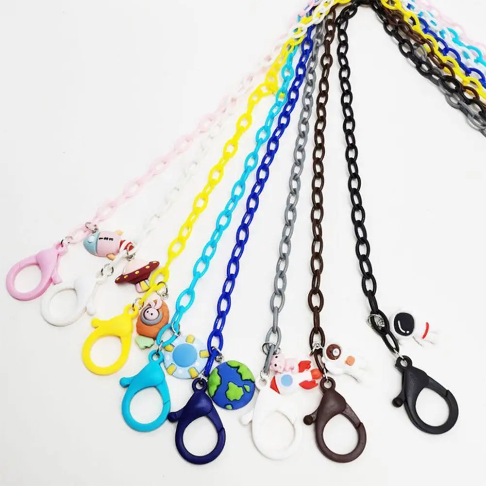 

58 Cm Punk Style Pants Keychain Space Series Rocket Astronaut Spaceship Pendant Hanging Mask Chain Chains Children's Acryli Z2C0