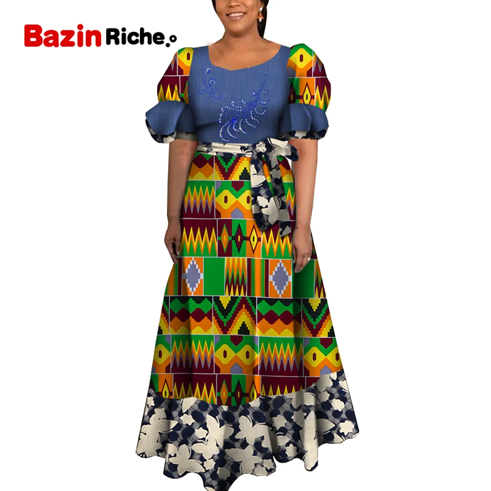 

African Dresses for Women Dashiki Lady Short Sleeve Party Wedding Clothing WY5582