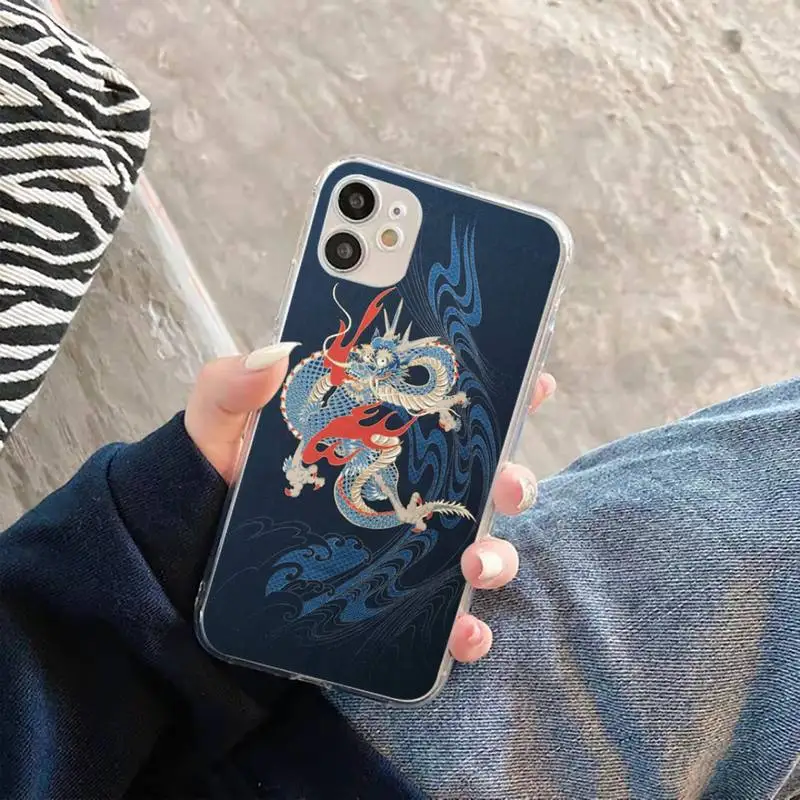 

Red Dragon Fashion Animal Phone Cases Transparent for Clear iPhone case 11 12 mini pro XS MAX 8 7 6 6S Plus X 5S SE 2020 XR