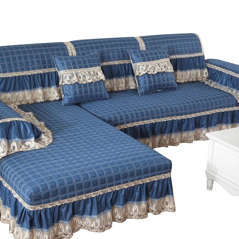 Жаккардовый чехол для дивана с юбкой европейская секционная эластичная накидка