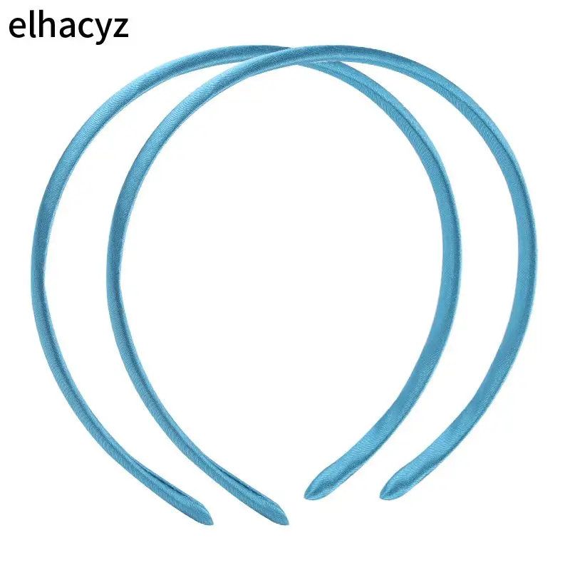 

40pcs/lot 42colors 10mm Colors Satin Covered Resin Hairbands for Children Solid Satin Head Hoop DIY Headband Hair Accessories