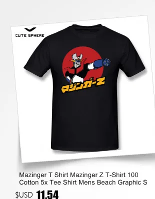 Мазингер Z футболка Shin аниме мультфильм футболка хлопок короткий рукав Футболка мужская забавная Базовая негабаритная Футболка с принтом