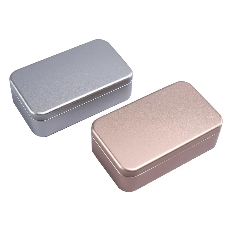 1шт Комплект для выживания Маленькая пустая металлическая серебряная черная золотая коробка для хранения органайзера для денег, монет, конфет, ключей, специй