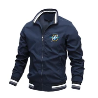 new men jacket mv agusta logo print zipper cardigan jackets fashion casual baseball uniform biker jacket coat tops outdoor