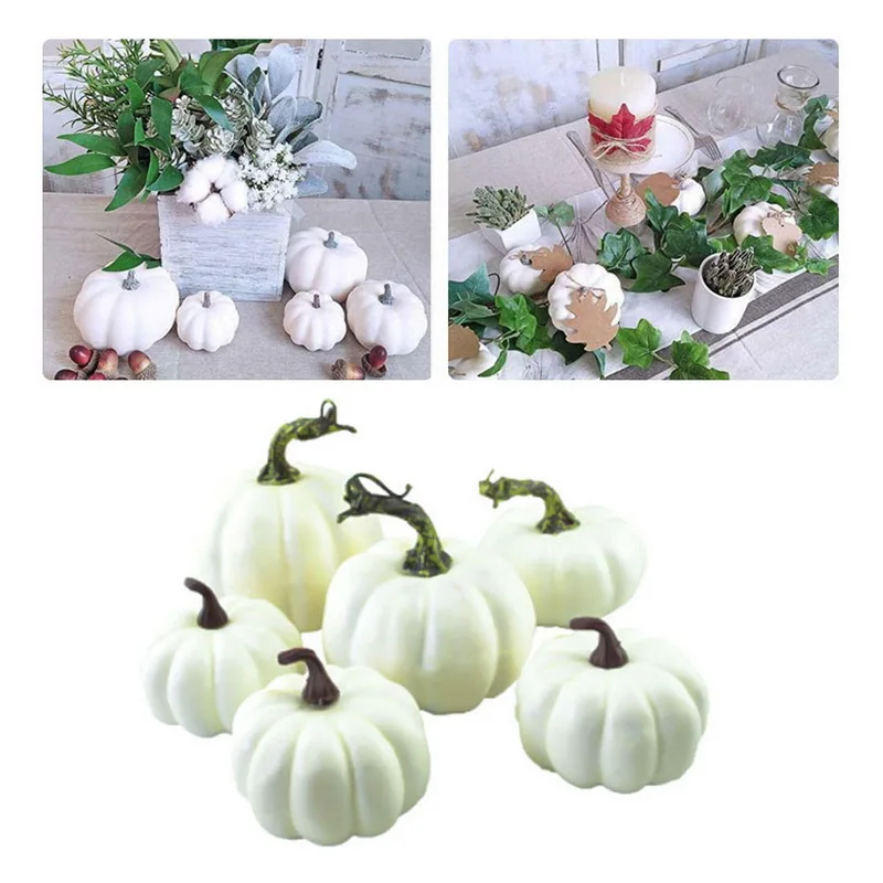 

6/12Pcs Halloween Foam Artificial Pumpkins DIY Fake Fruits Ornament Simulation Plant Home Decoration for Kindergarten Family Bar