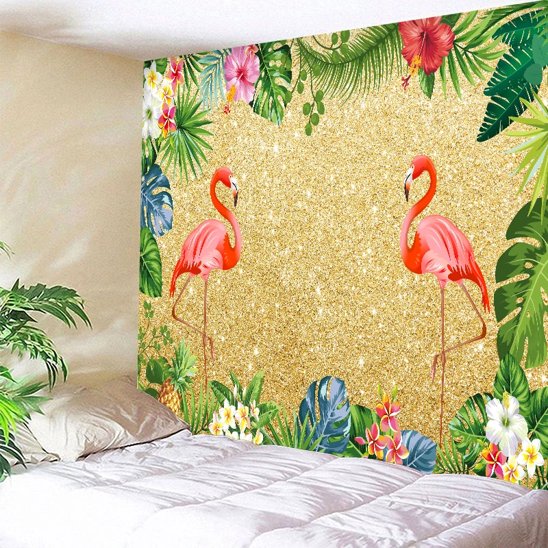 Гобелен с героями мультфильмов стене висит Фламинго покрывало одеяло пляжные