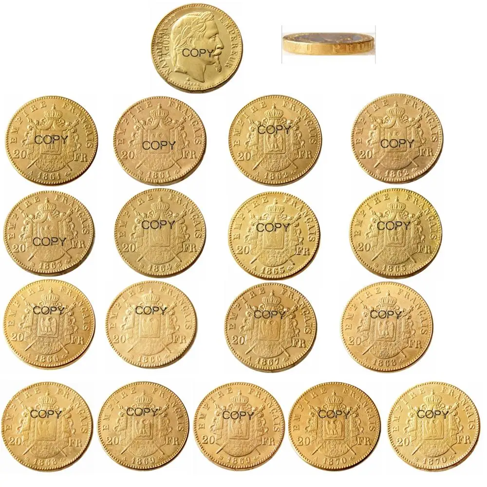 Франция 20 Франк 1861 - 1870 -A-B годы доступны золотые монеты Наполеона III Франция 20 Франк 1861 - 1870 -A-B годы доступны золотые монеты Наполеона III