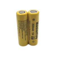 masterfire 2pcslot genuine battery for 18650 3 7v 3500mah 12 95wh rechargeable lithium flashlight batteries cell 10a discharge