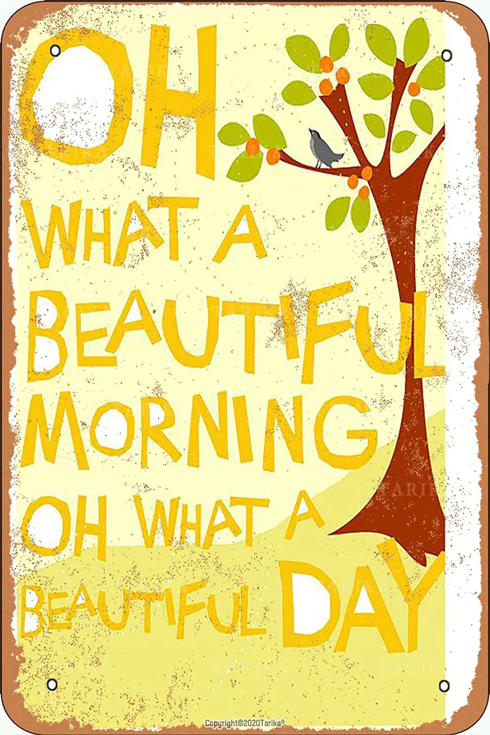 Тарика о какая красивая утро 20x30 дюймов металлический винтажный вид украшение