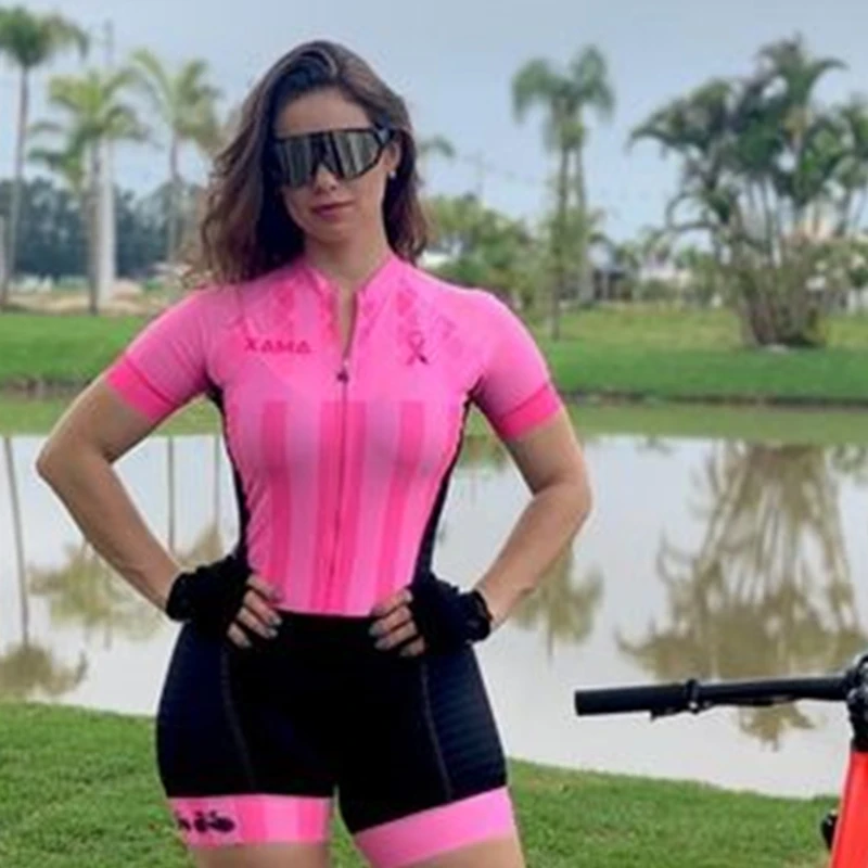 

Новинка 2021, лидер продаж, женская уличная спортивная одежда для триатлона XAMA, летний цельный костюм для плавания/бега/горного велосипеда с к...