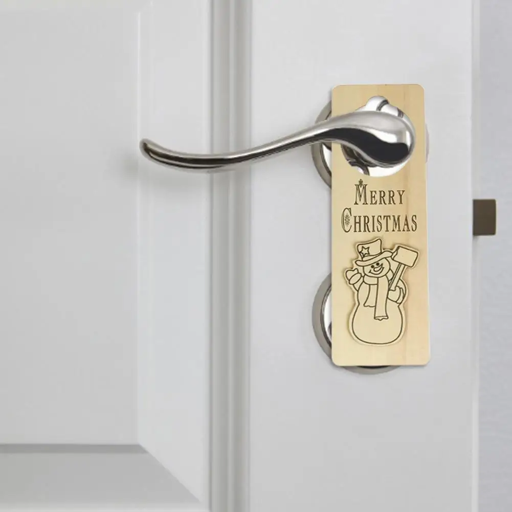 

Wooden Ornaments Eco-friendly Cartoon Pattern Wood Door Handle Ornament with Hanging Hole for Home Decor