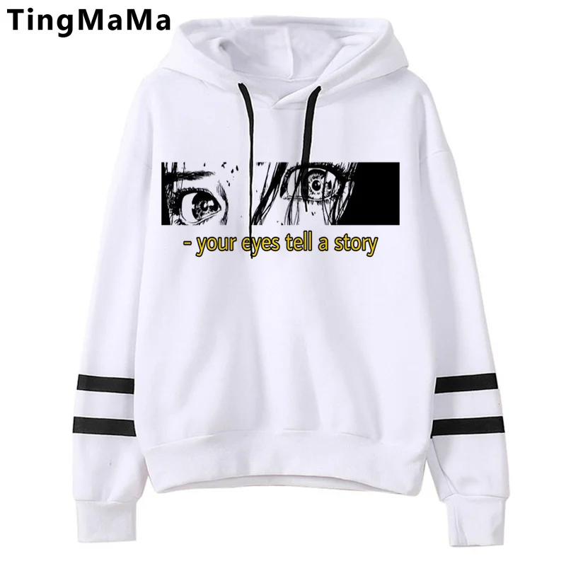 

Japanese Anime Eyes hoodies male 2021 hip hop Ulzzang men pullover Oversized Ulzzang