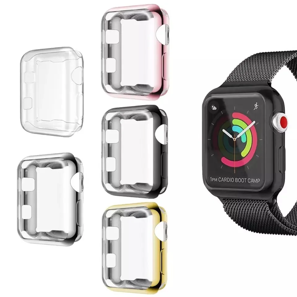Высококачественный тонкий чехол для часов Apple Watch 5 4 3 2 1 44 мм 40 мягкая прозрачная