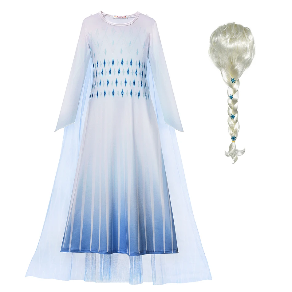 Новый костюм Снежной Королевы 2 Elza белое платье для девочек Рождественский