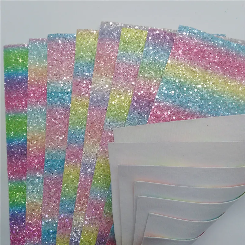 Радужная Хрустальная искусственная виниловая ткань с фетровой подкладкой