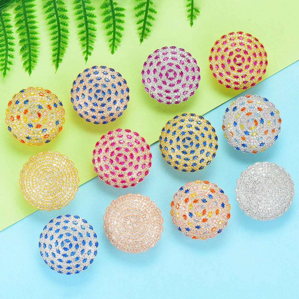 

KellyBola Big Round Stud Earring for Bridal Wedding Women Girl Charm Jewelry Stage Show Party Accessories Fashion Jewelry