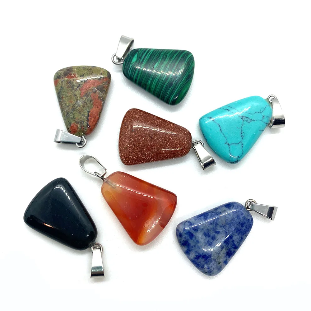 

3 Pieces of Natural Stone Pendants Crystal Agate Opal Drop-shaped Pendants Handmade DIY Necklaces Earrings Accessories 17x24 Mm