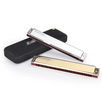 t28 3 28 holes c key octave harmonica gold with case early education kid baby music training musical gift blues brand stainless