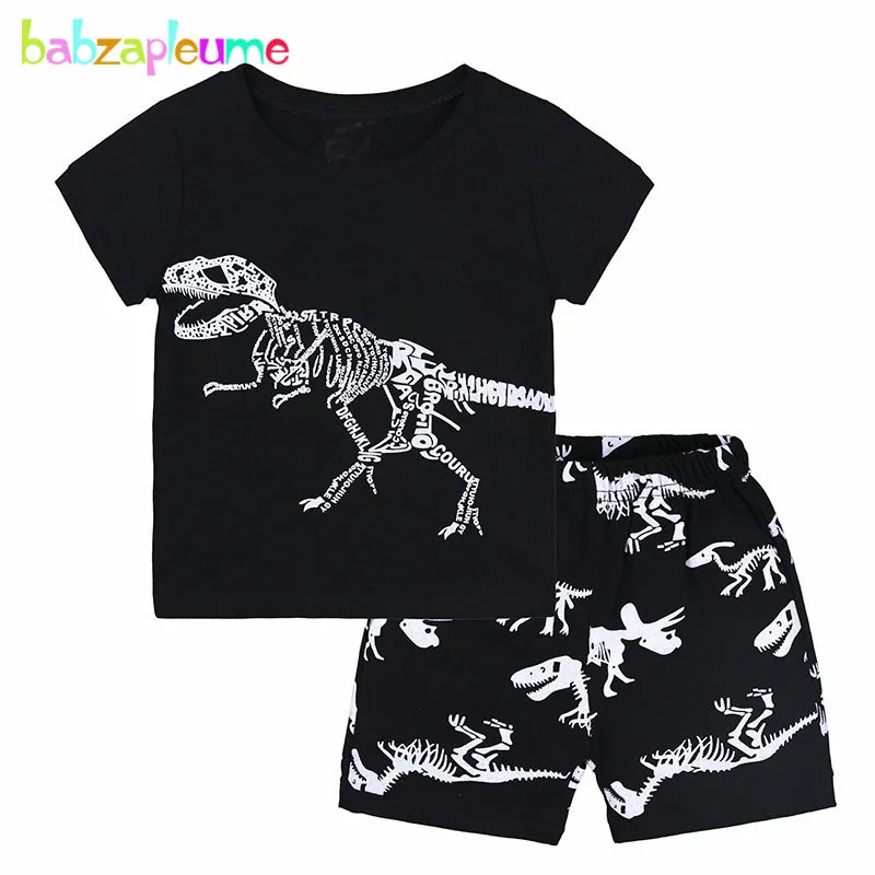 

2Piece/1-7Years/2020 Toddler Summer Clothes For Baby Boys Girls Set Cartoon Cute Cotton T-shirt+Shorts Kids Clothing BC1297-1
