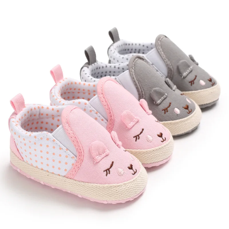 Cute Newborn Baby Boys Girls Soft Cotton Shoes Anti-Slip Moccasins Toddler Cartoon First Walkers |