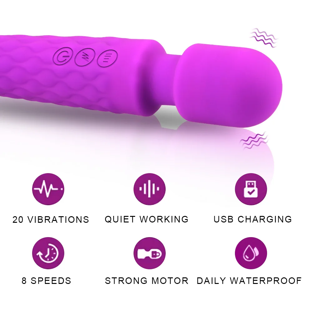 

Magic AV Wand Vibrator Female Masturbation Body Massger Vagina Anal Clitoris Stimulate 8 Speeds 20 Modes Sex Toys for Woman