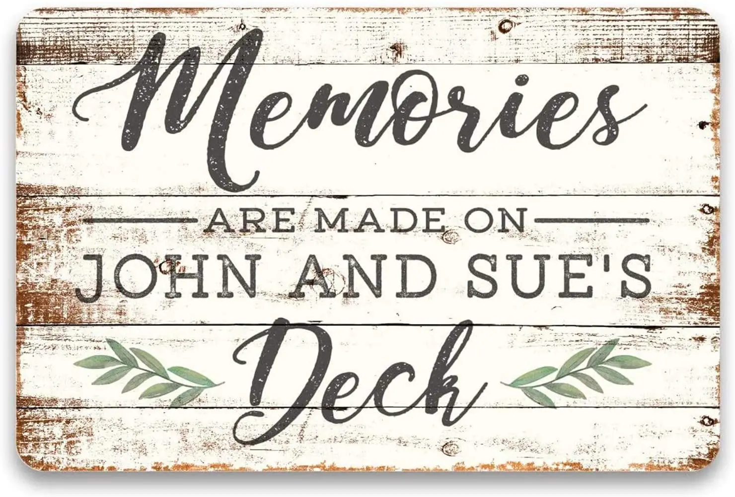 

WEIMEILD Personalized Memories are Made on The Deck Sign Metal Sign