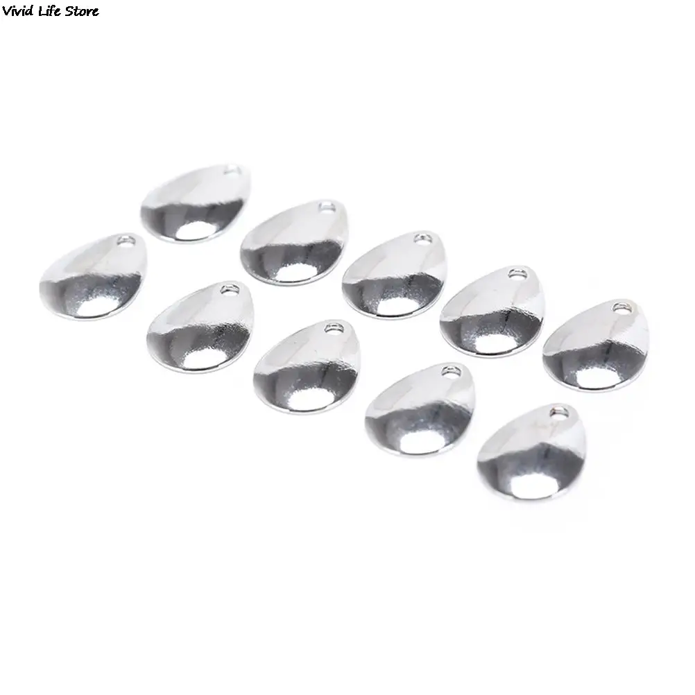 10 шт./лот рыболовные Спиннеры кольца лезвия гладкие никелевые ложки плетение