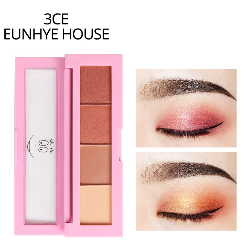 3CE eunhye House, 4 цвета, палитра теней для век, набор для макияжа, тени для век, нюдовые, матовые, натуральные, мерцающие, праймеры для глаз, косметические инструменты для ухода